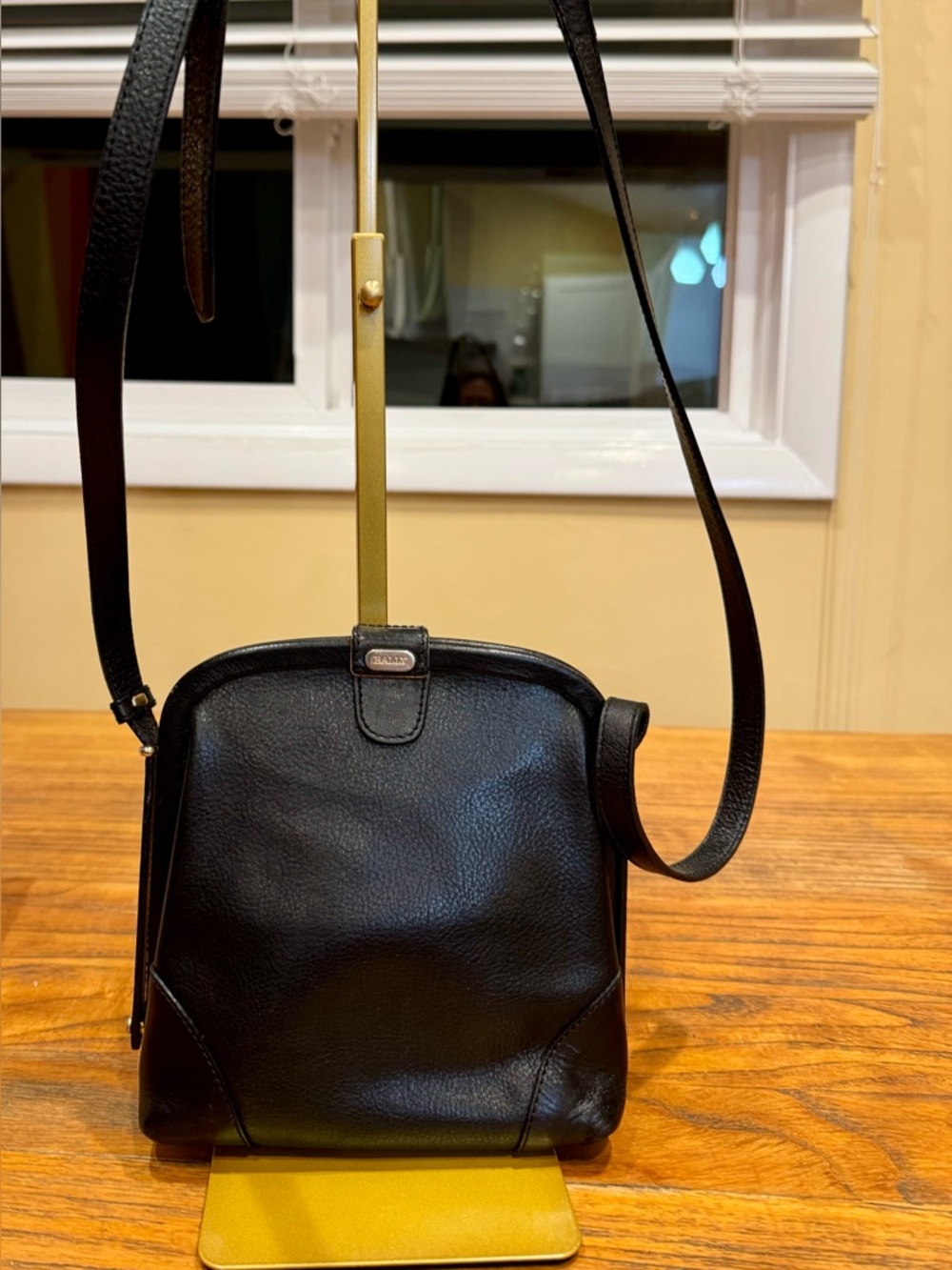 Vintage Bally Black Leather Crossbody | Quiet Luxury